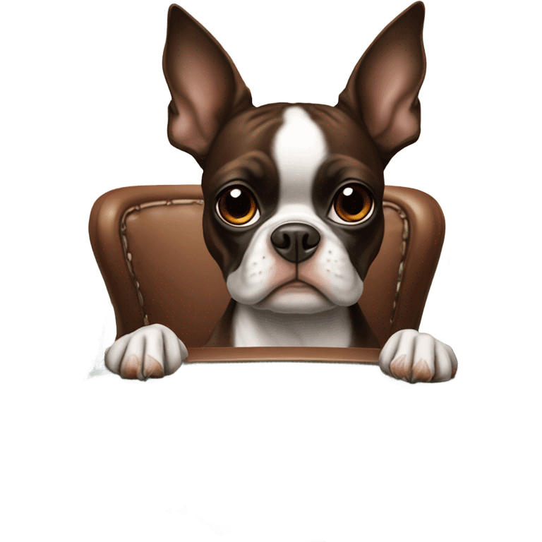 Brown Boston Terrier playing poker  emoji