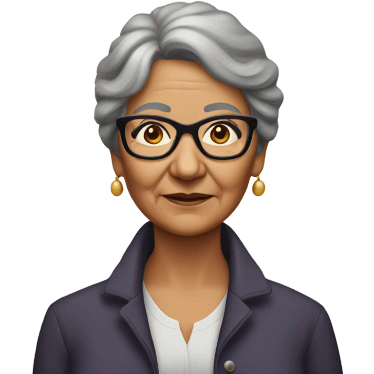 senior full bodied metis woman with short dark ghair and glasses emoji