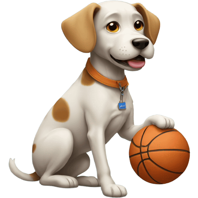 Dog playing basketball  emoji