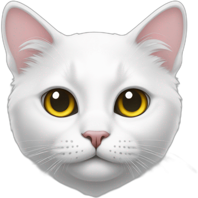 White cat with eyes of different colors emoji