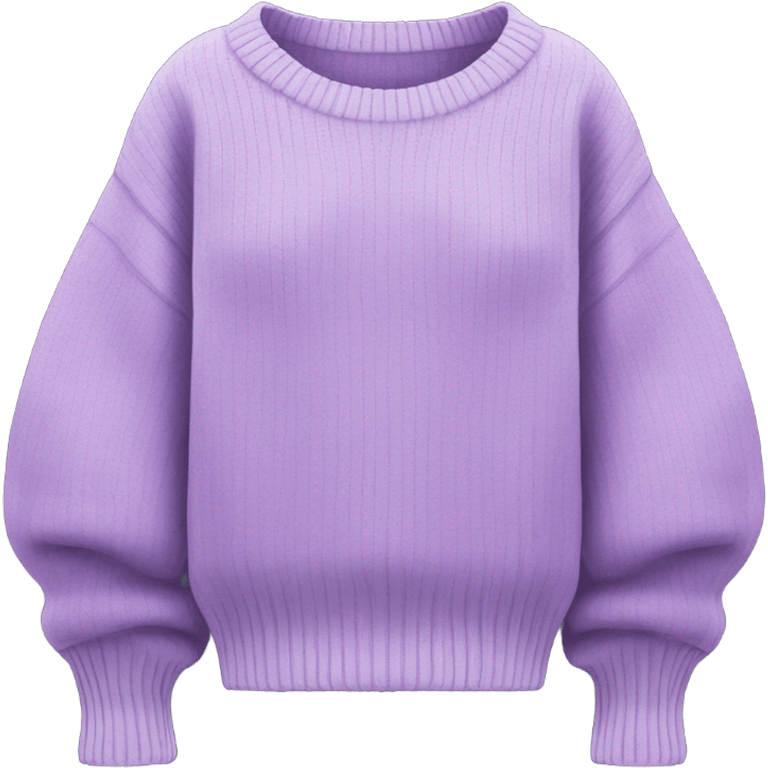 Lilac cropped oversize wool sweater, isolated emoji