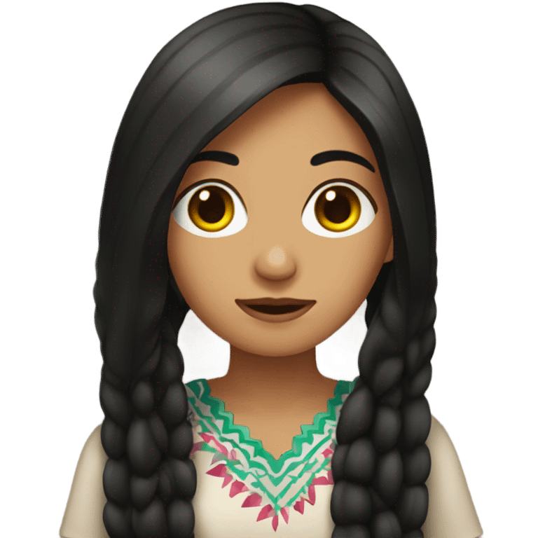 mexican girl with long hair  emoji