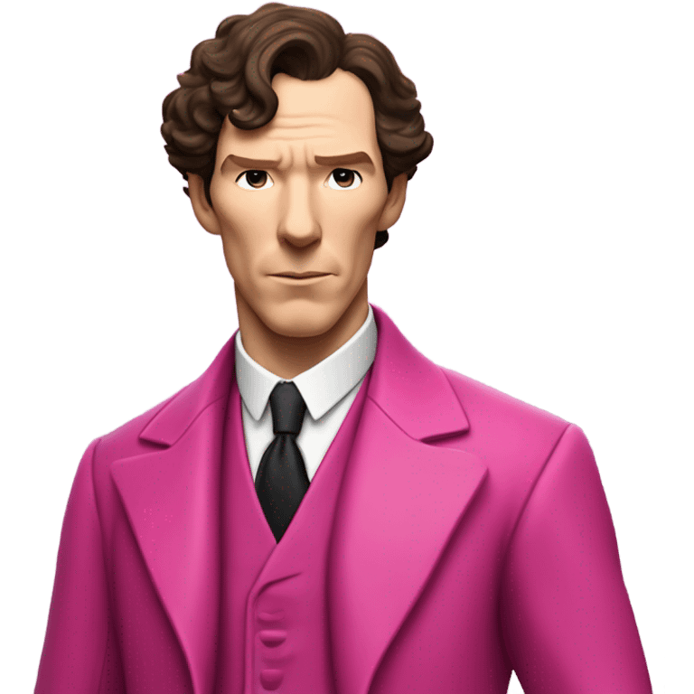 Benedict Cumberbatch-like Sherlock Holmes all in the pink suit, upper body emoji