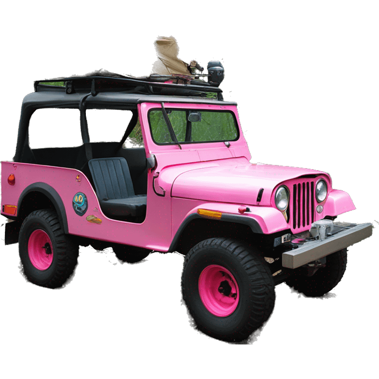 jungle tour 1973 Willy’s pearly pink cj  jeep with installed winch  emoji