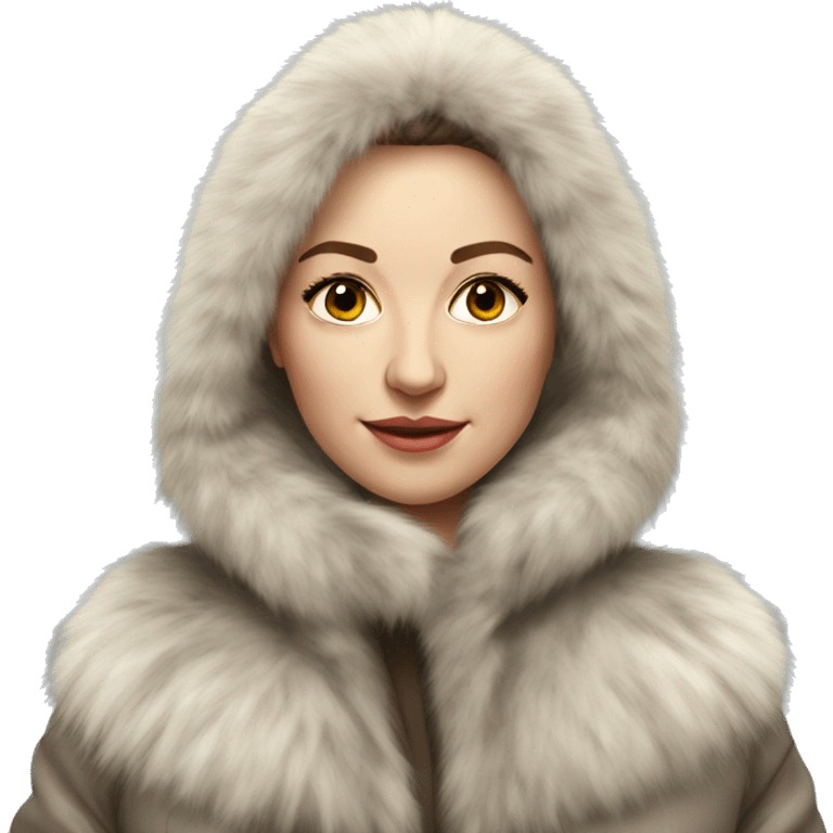 Realistic Russian woman pretty with fur jacket  emoji