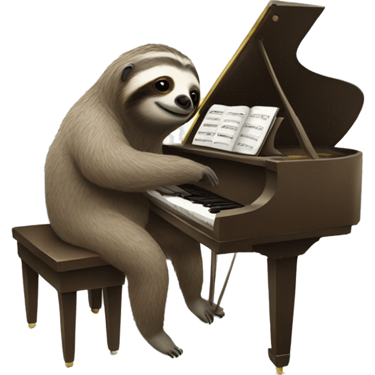 Sloth playing the piano emoji