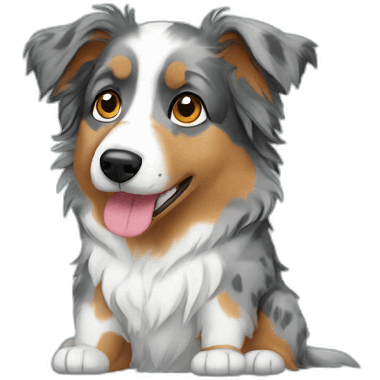 Australian shepherd dog in pajamas emoji