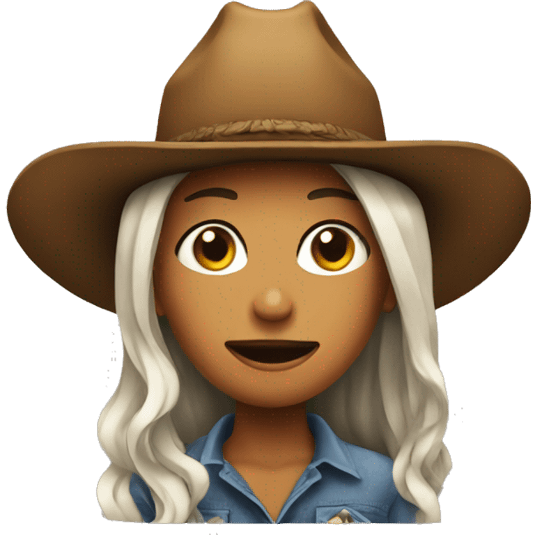 stoned girl with cowboy hat emoji