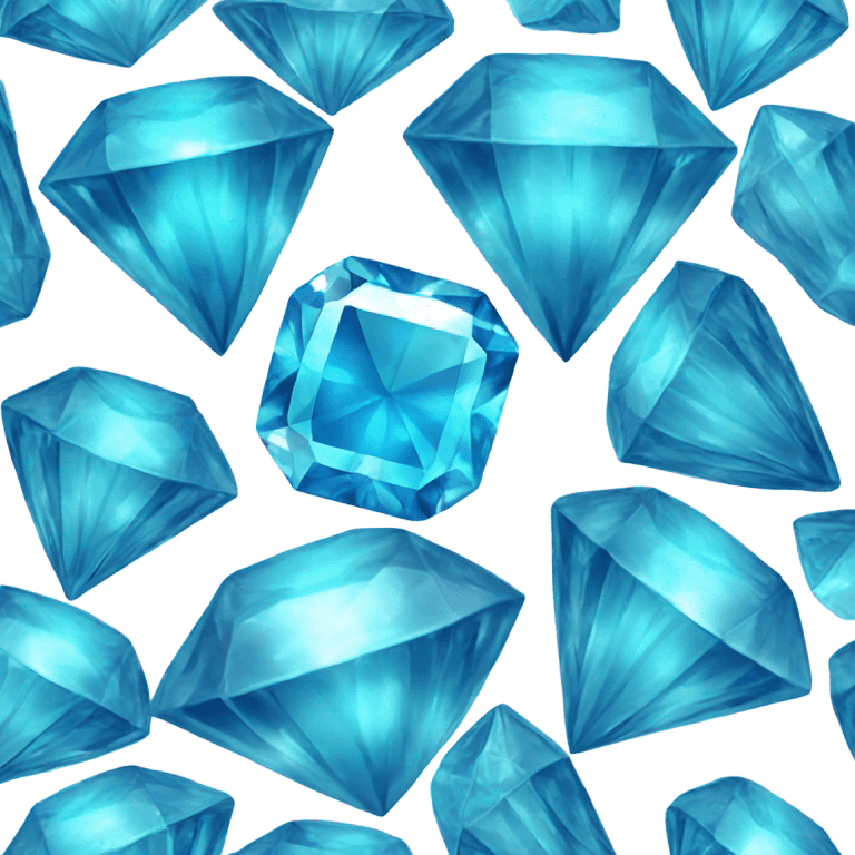 Glowing diamond blue diamond texture shiny one emoji