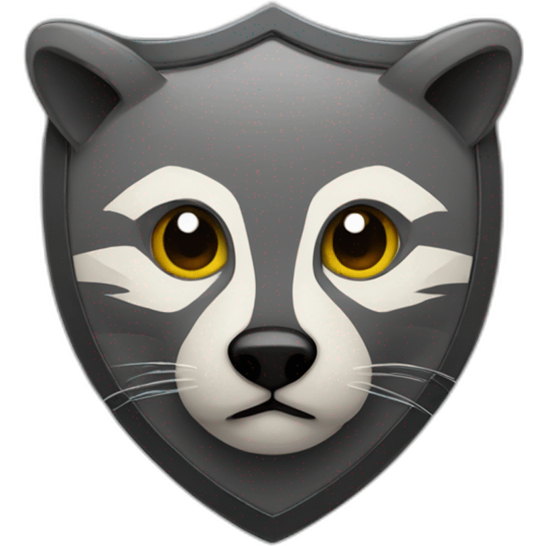 shield with raccoon head on it emoji