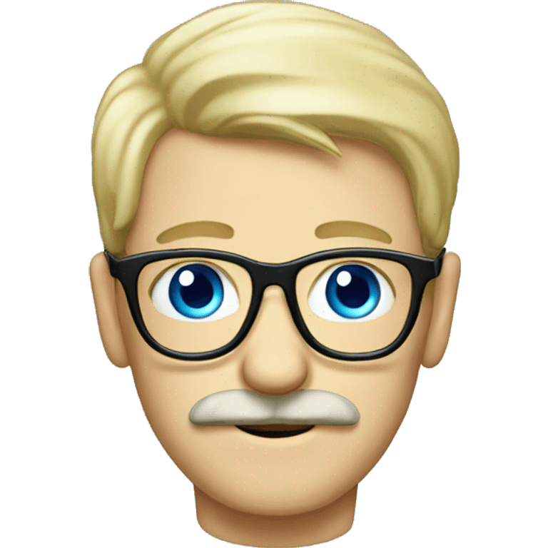 Blond moustache, eyeglasses and blue eyes emoji