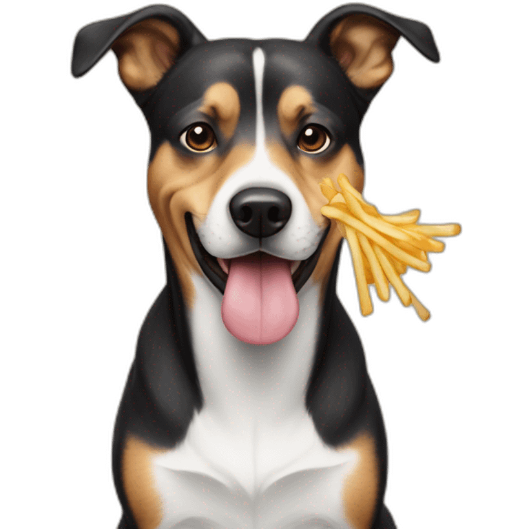 Chien qui mange des frites  emoji