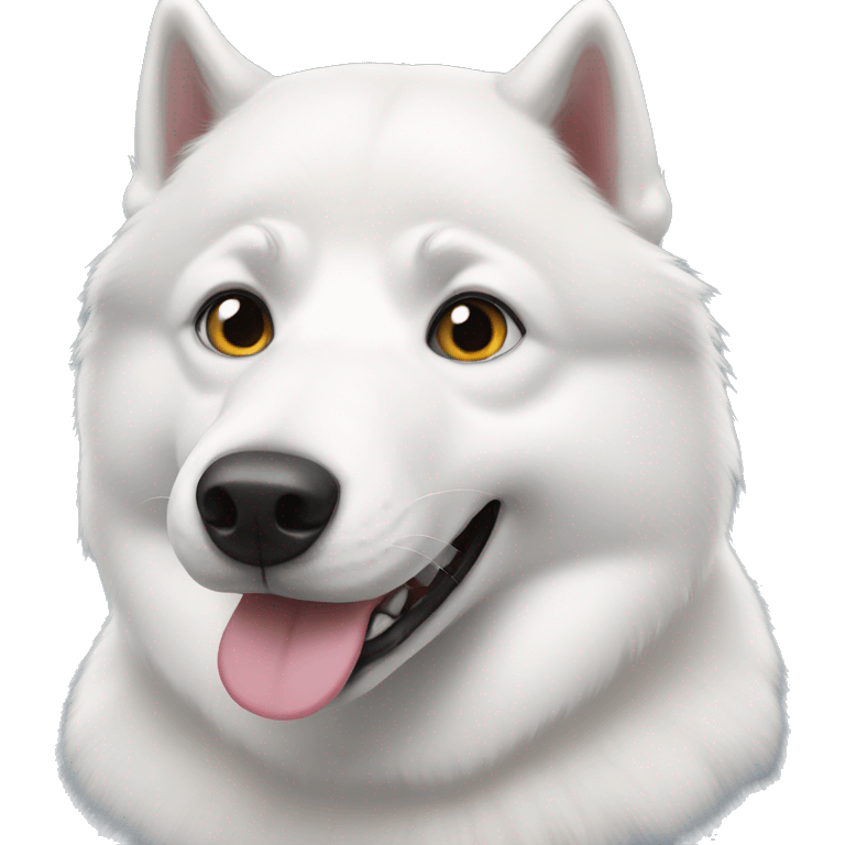 white husky with 2 different colored eyes emoji