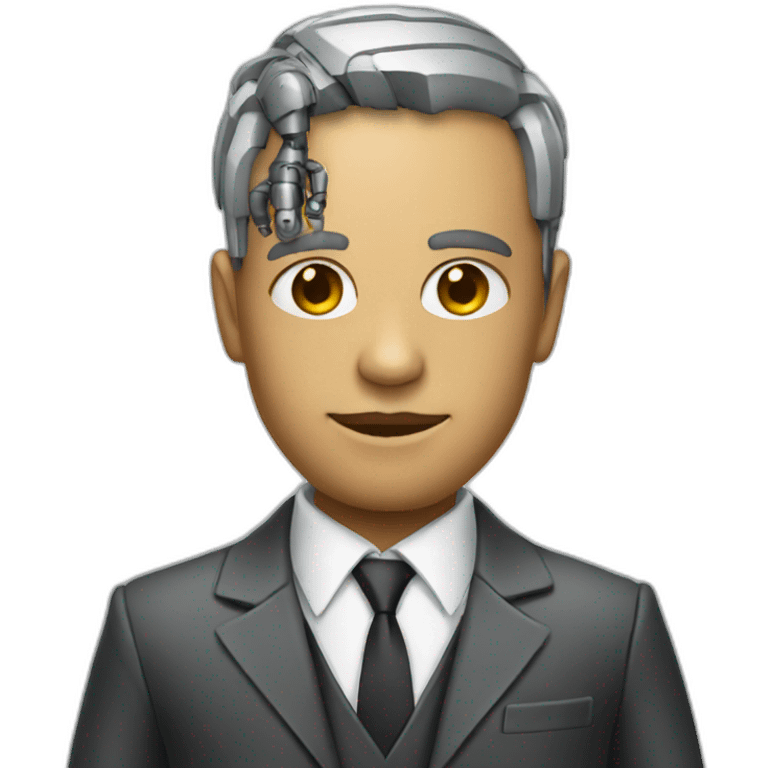 Cyborg wearing a suit emoji