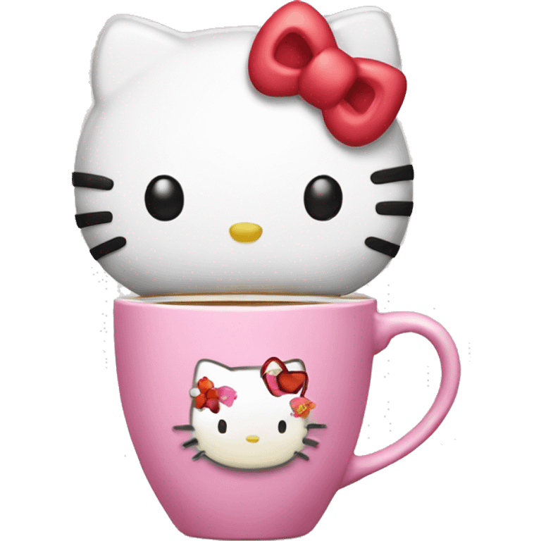 Hello kitty drinking tea  emoji