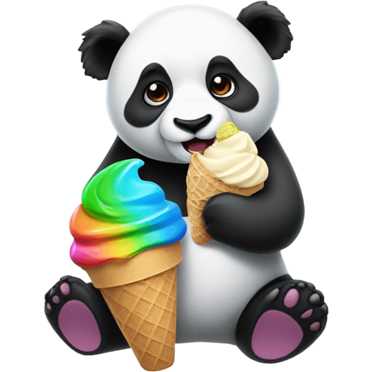 Panda eating ice cream emoji