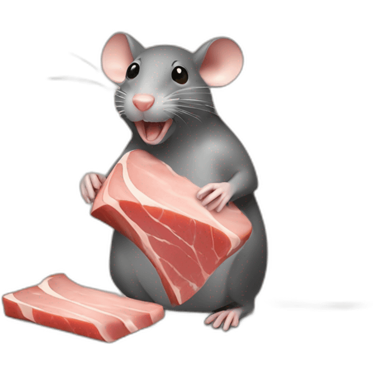 A rat eatting a ham and swiss emoji