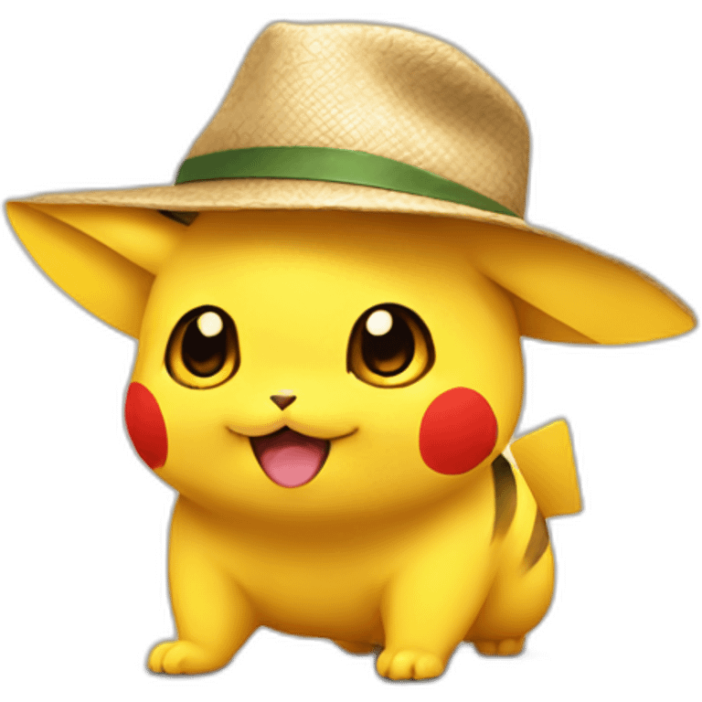 pikatu wearing a hat emoji