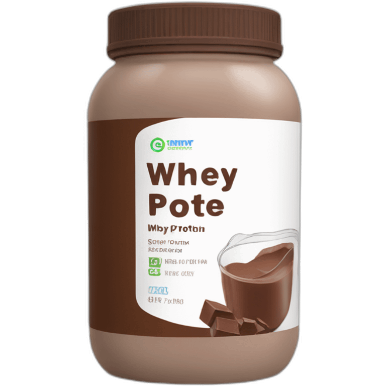 Whey protein powder with chocolate label emoji