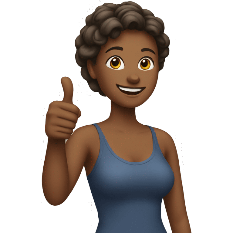 woman doing thumbs up emoji