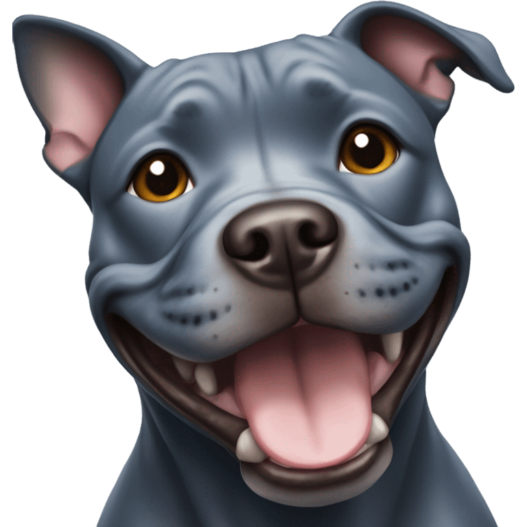 blue staffordshire bull terrier smiling emoji