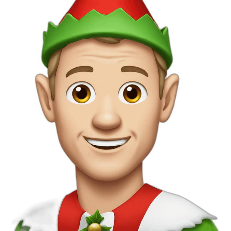 Jonathan Toews dressed as an elf emoji