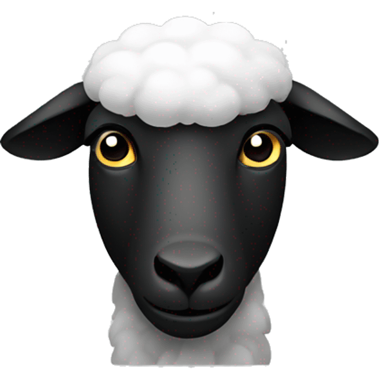 a head of black sheep with white skin emoji