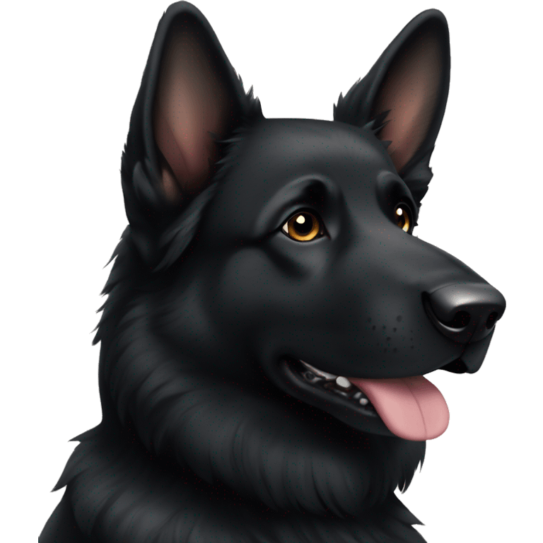 Black German shepherd dog with white paws emoji