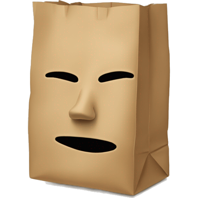 Head covered by paper bag mask  emoji