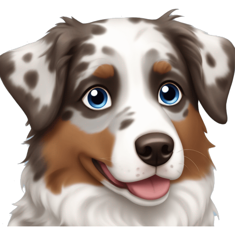 Brown&blue-eyed Merle Australian shepherd emoji