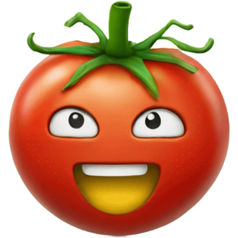 Happy tomato with hands emoji