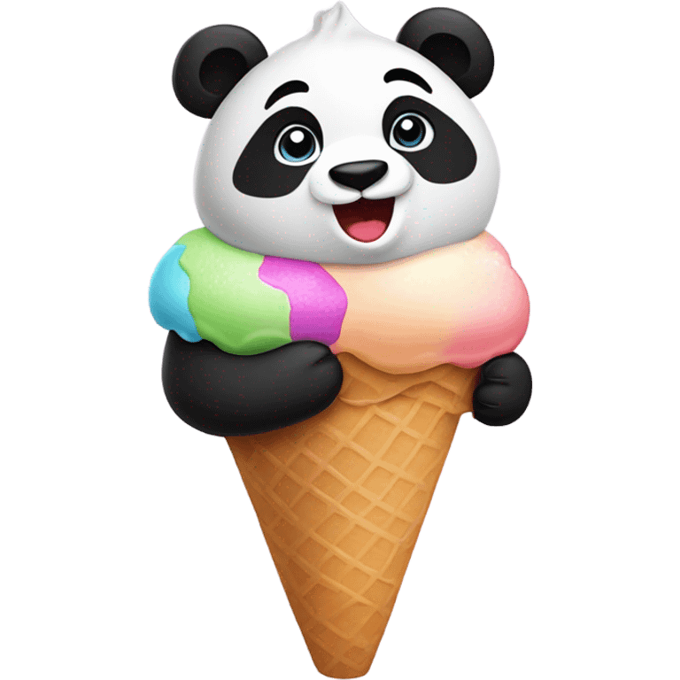 Panda eating ice cream emoji