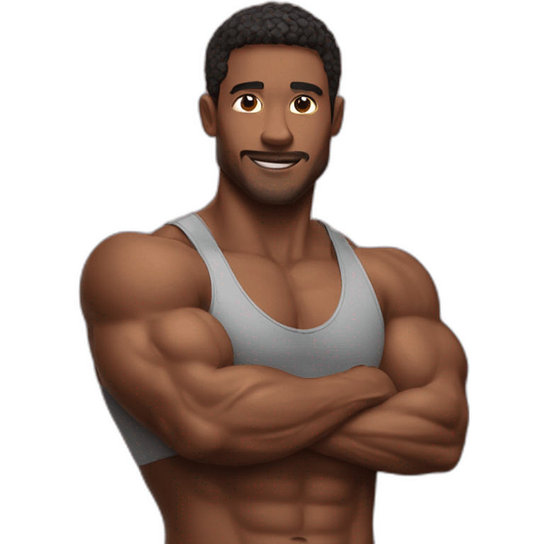 Fitness man flexing arm emoji