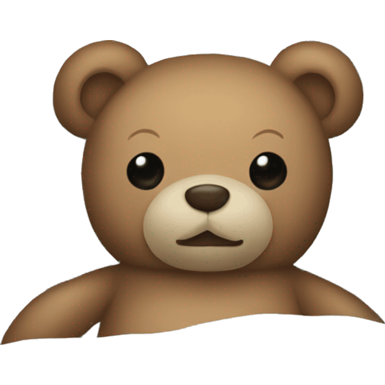 Teddy bear under a duvet emoji