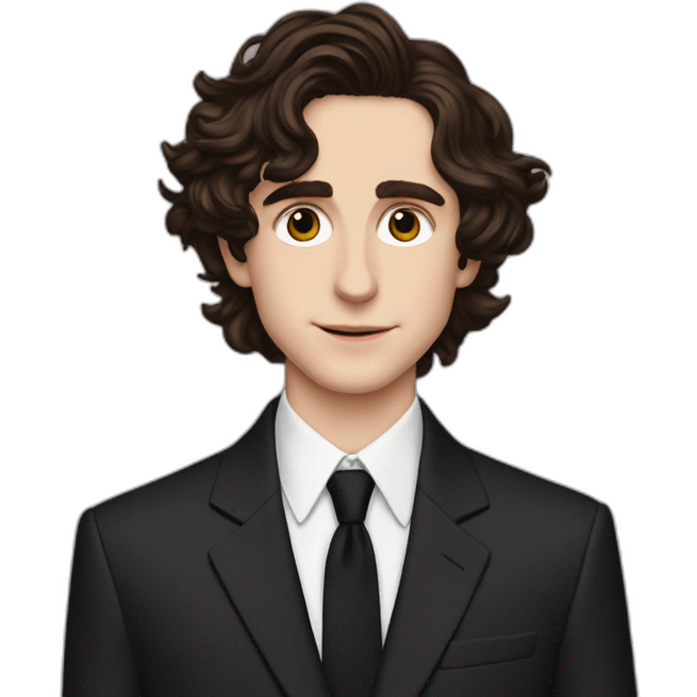 Timothee Chalamet with a suit emoji