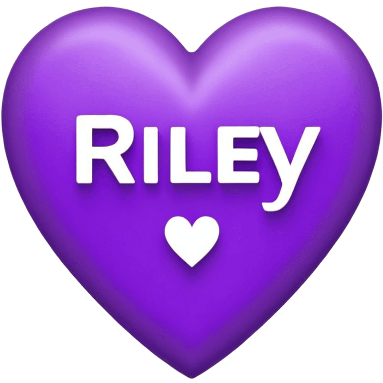 Purple Heart with the letters Riley in the middle  emoji