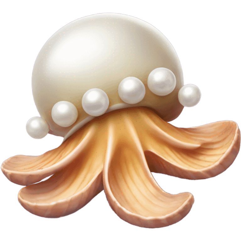 Dancing Clam with a pearl and starfish emoji