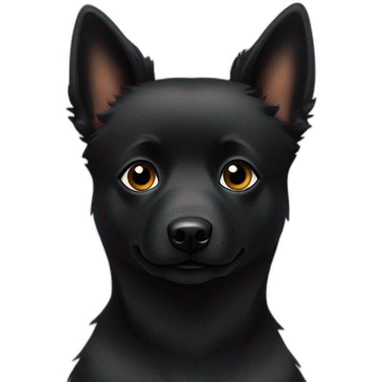 Black schipperke with only black hair and less hair emoji