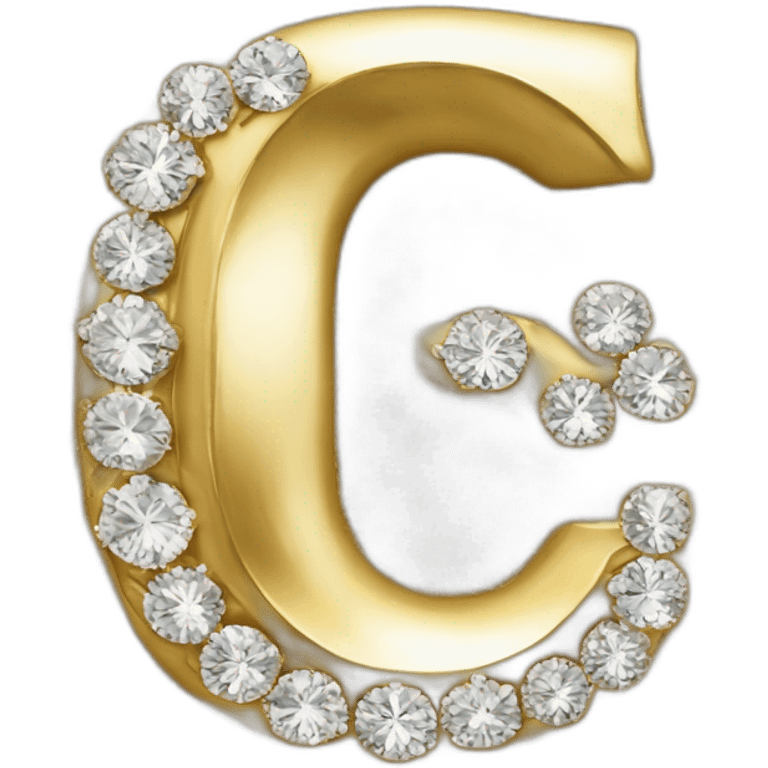 Gold and diamonds letter G emoji