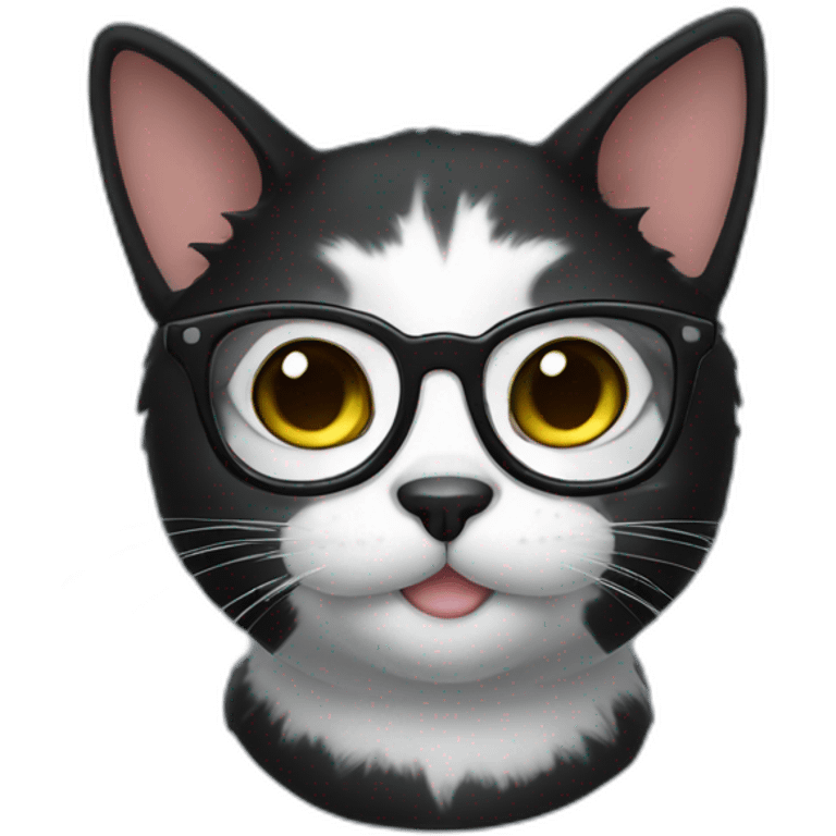 a black cat with glasses emoji