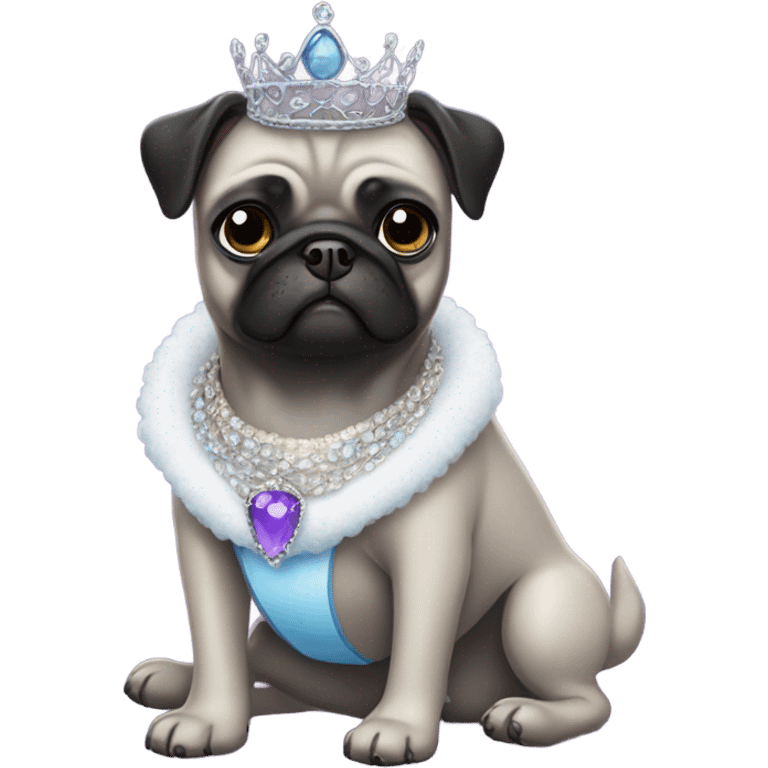 Black pug as a princess emoji