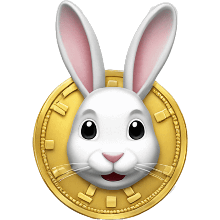 cryptocoin, gold coin, coin white rabbite emoji