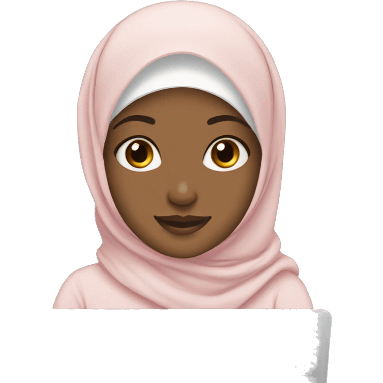 hijabi girl white skin tone with laptop emoji