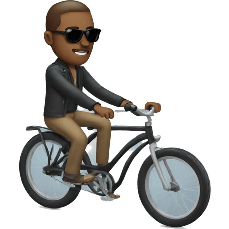 Man with sunglasses on bike emoji