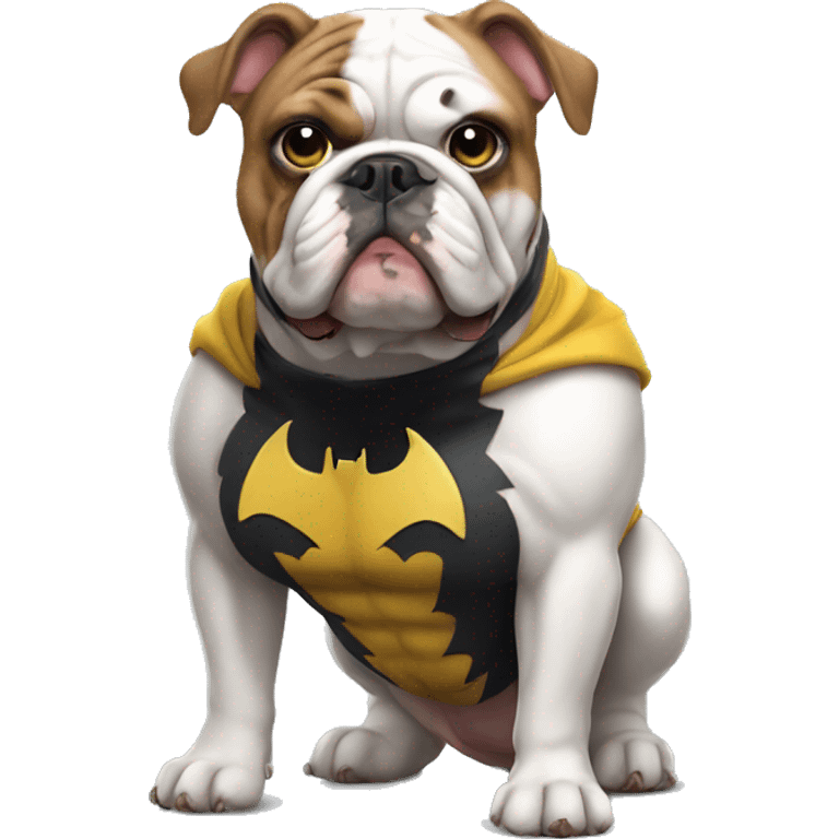 An English bulldog with Batman costume  emoji