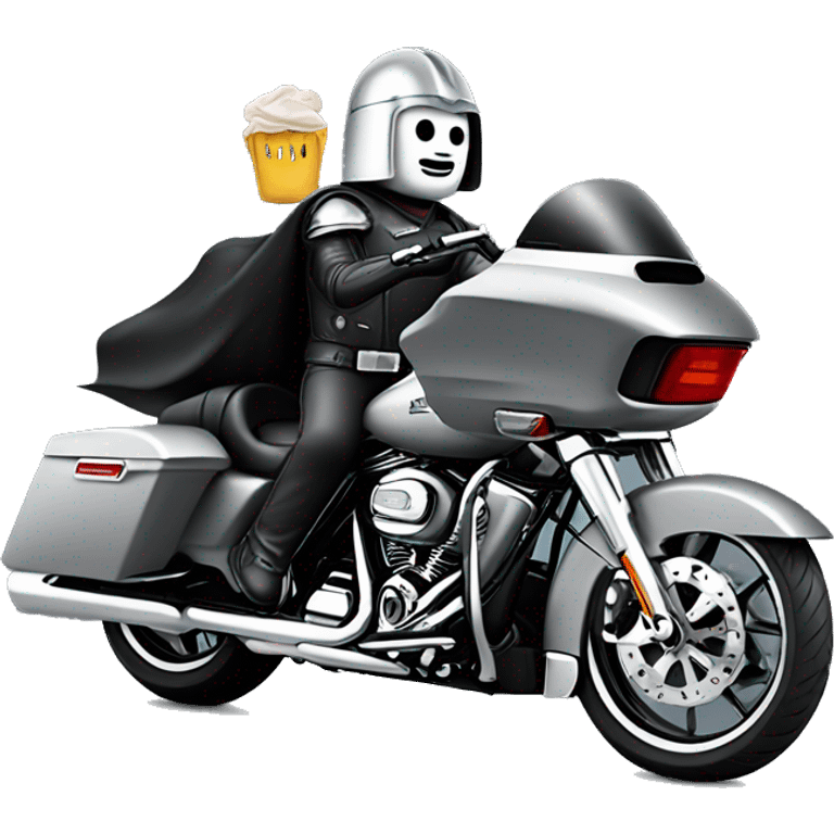 TinMan riding black Harley road glide emoji