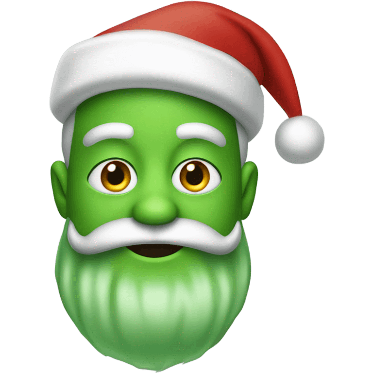 Green skinned santa emoji