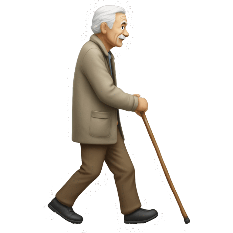 Old man walking with help of walking stick  emoji