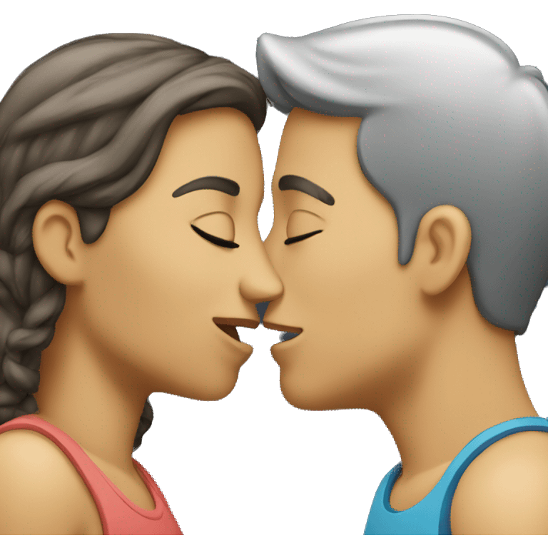 male and female kissing  emoji