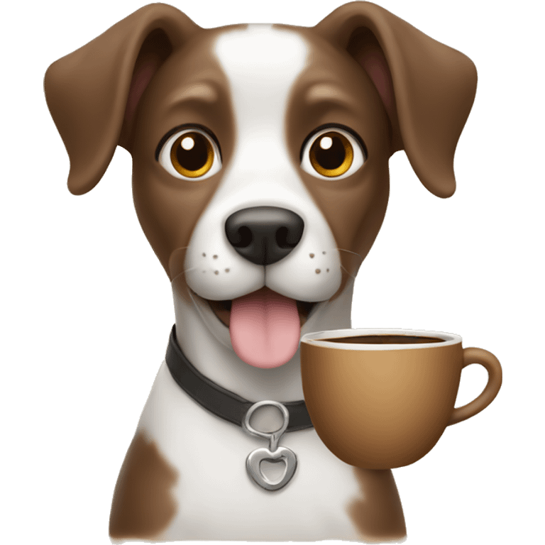 Dog with coffee emoji